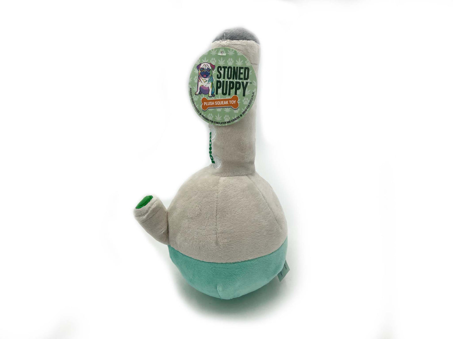 Stoned Puppy - "Throw me a Bong" 10in Squeaky Bong Themed Pet Toy - Playful Fun for Your Pup!