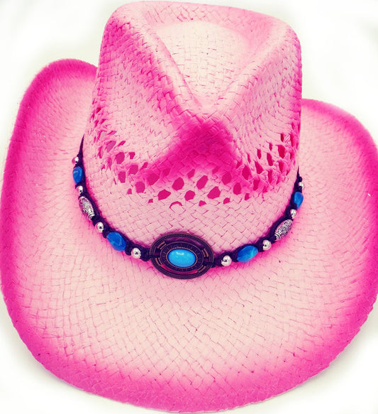 Ladies Rustic Hot Pink Cowboy Hat