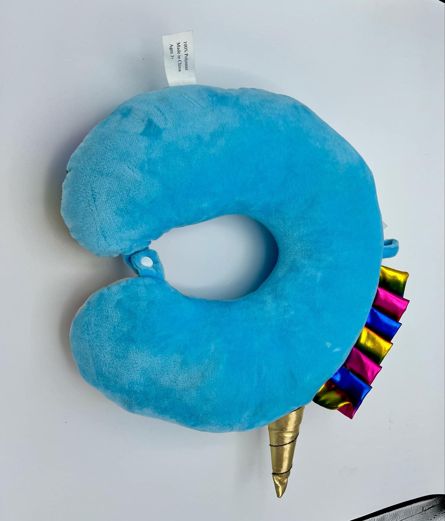 13" Unicorn Neck Pillow available in blue, purple and pink