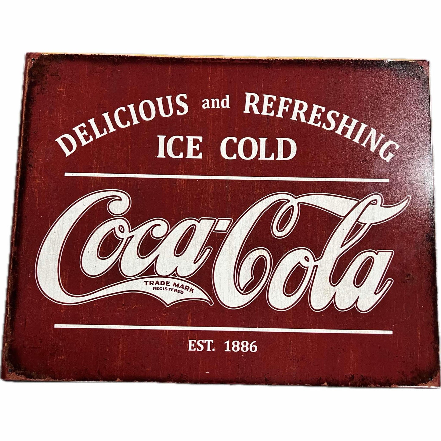 Coca Cola Metal Sign - Delicious and Refreshing Ice Cold