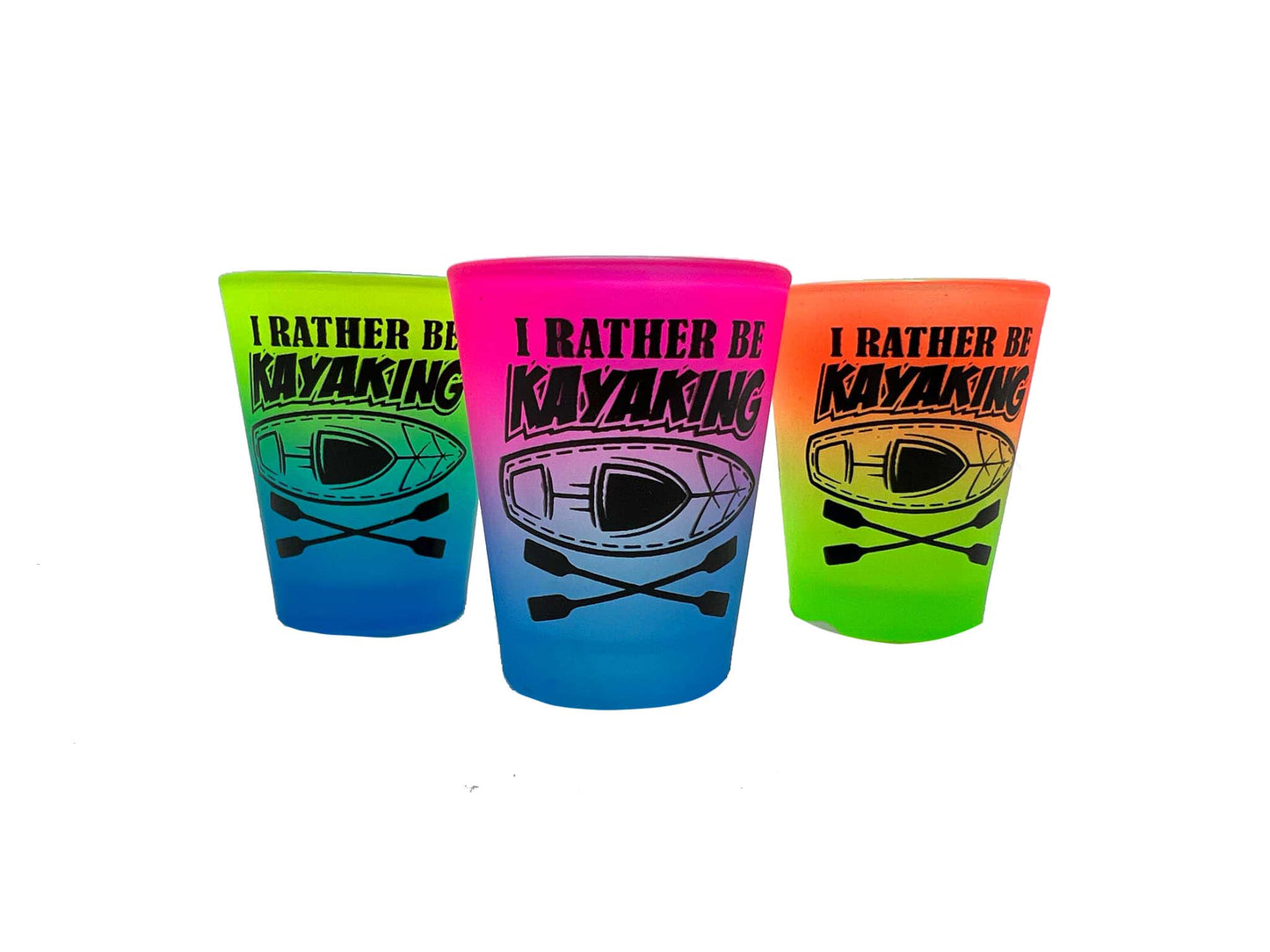 I'd Rather Be Kayaking - Novelty 2oz Shot Glass 3ct