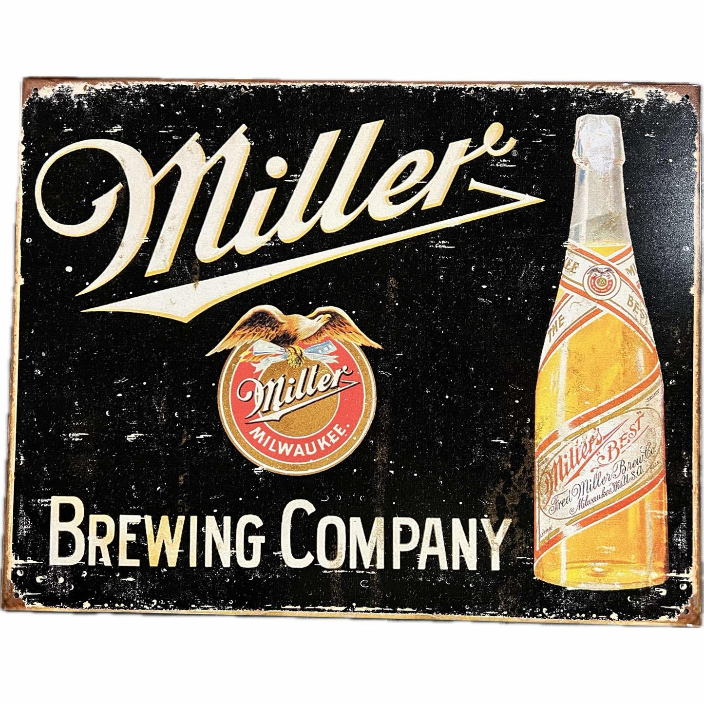 Metal Sign - American Sign Miller Lite Bottle 12.5" x 16