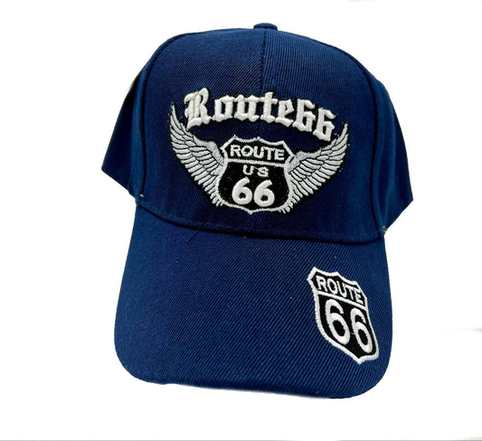 Route 66 Cap in Navy Blue - Classic Americana Style