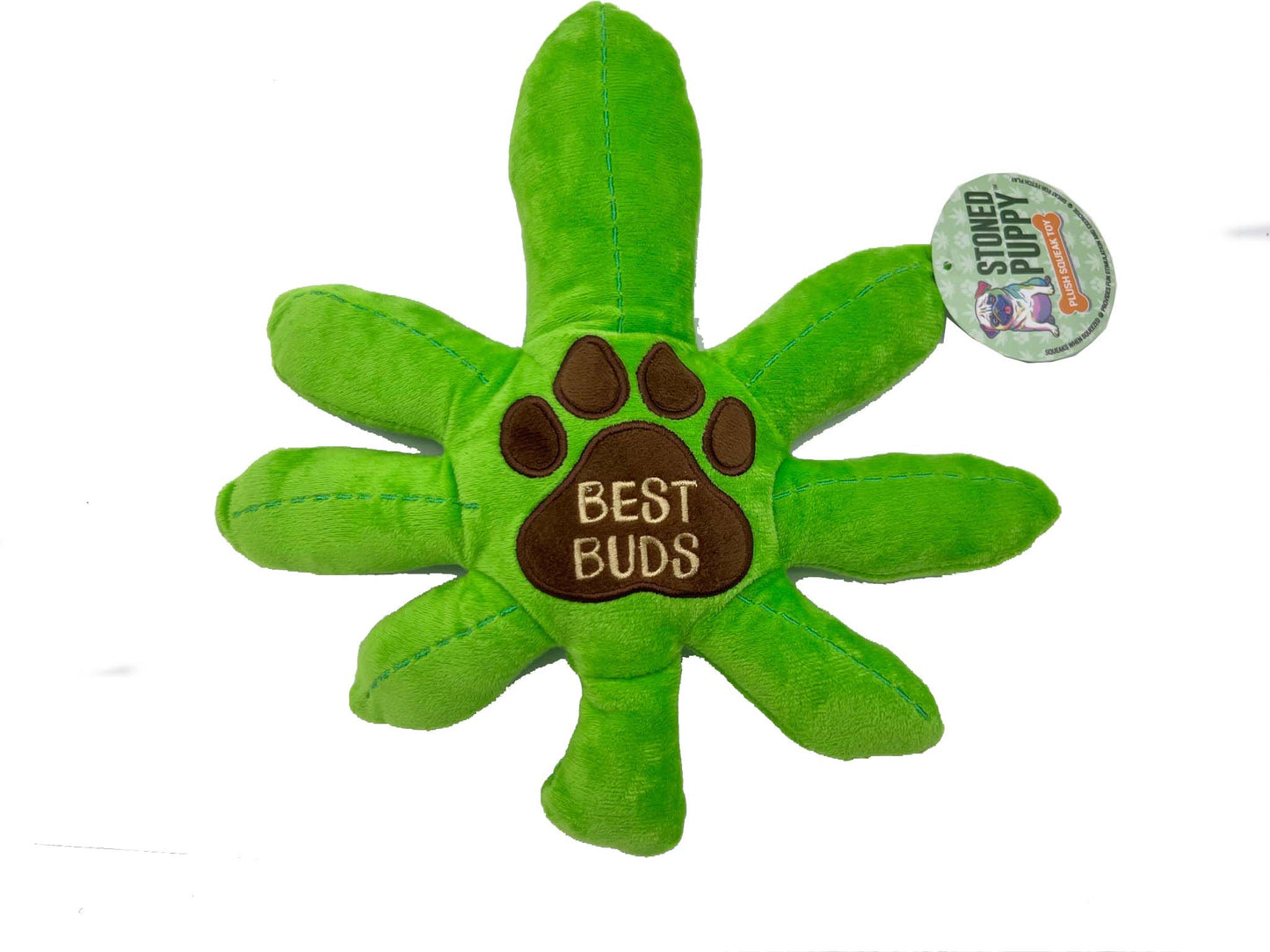 Stoned Puppy - Best Buds Squeaky Dog Pet Toy 12in - Playful Fun for Your Pup!