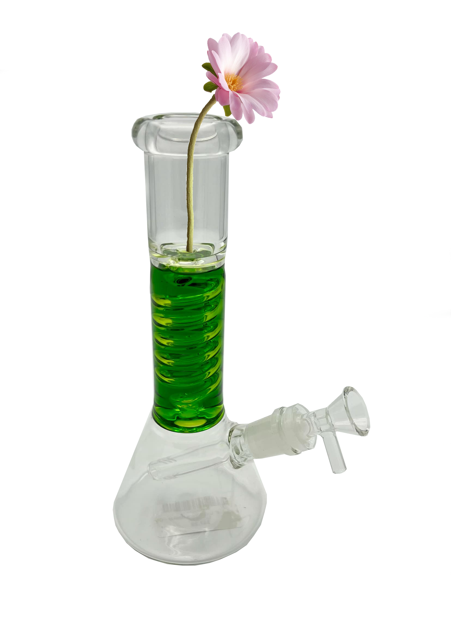 Hand crafted 9" Glycerin Filled Liquid Neck Beaker - Water Glass Relaxation Device