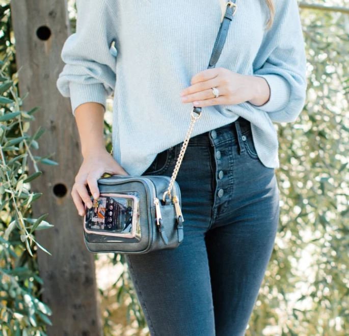 The Trevi RFID Crossbody Champaign Touch Screen Purse w/Strap - Save The Girls (STG)