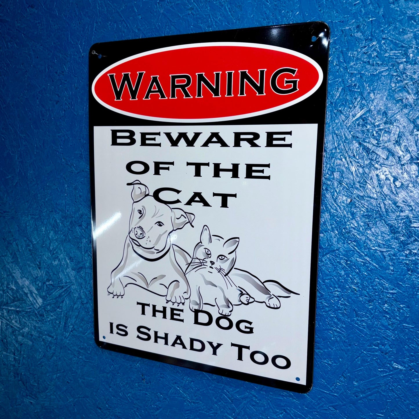 Metal Sign - Beware of the Cat