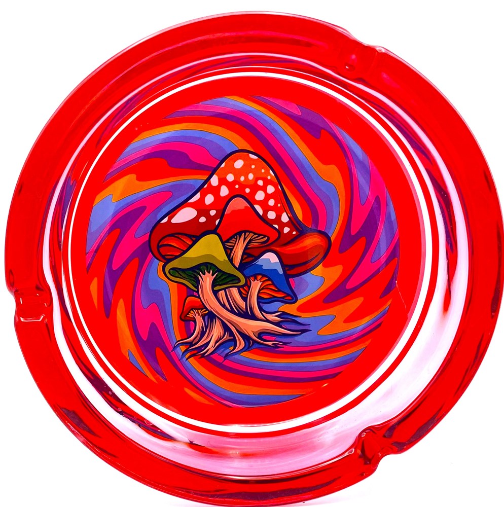 Trippy Mushroom Glass Ashtray
