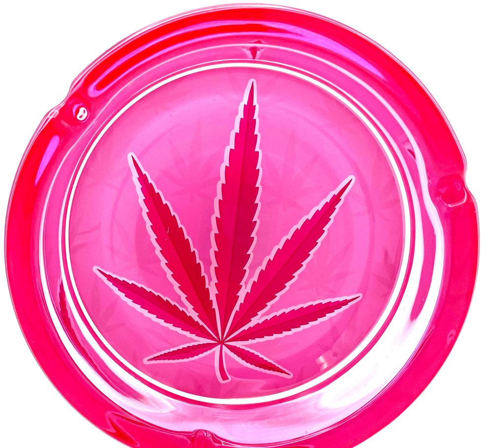 Pink Kush Leaf Ashtray 6.25 inch