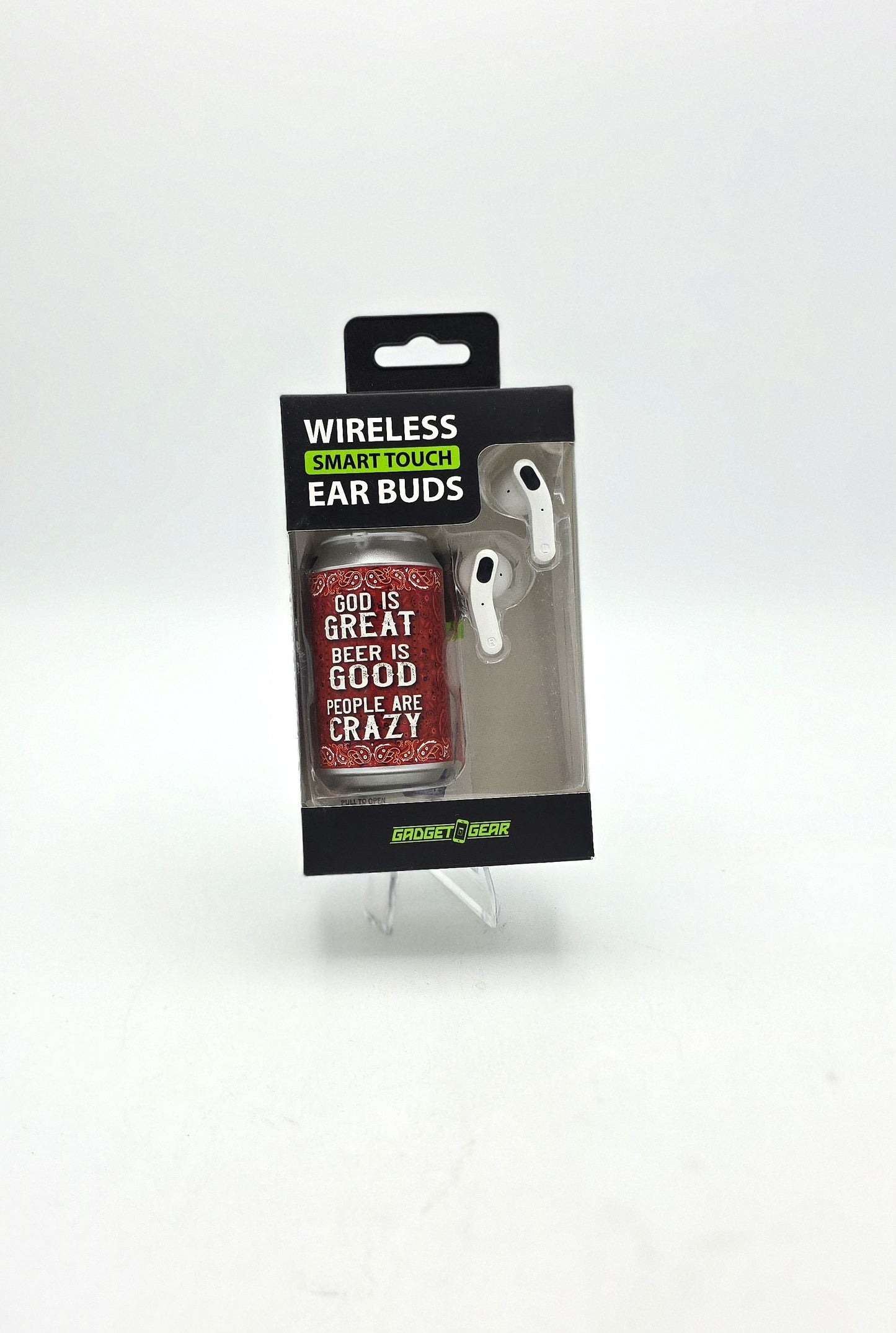 Sugar Skull Stylish Mini Beer Can Shape Wireless Ear buds with Charging and Carrying Case
