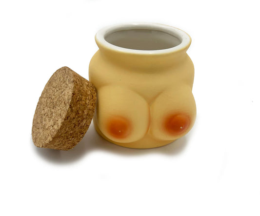 Ceramic Boob Stash Jar