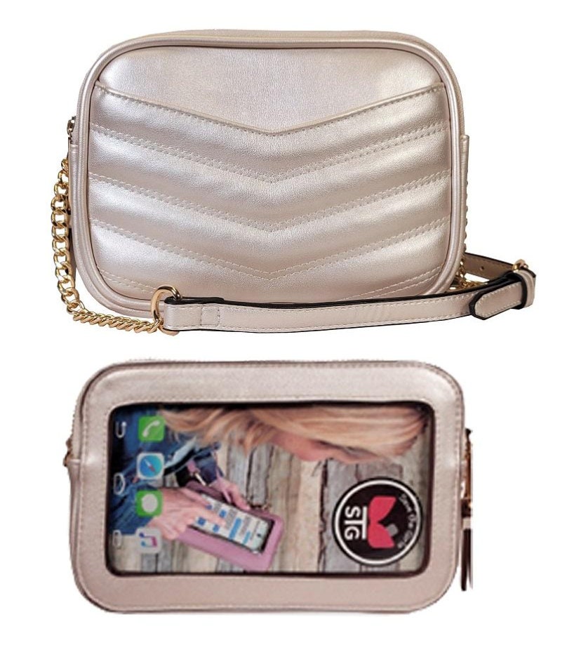 The Trevi RFID Crossbody Champaign Touch Screen Purse w/Strap - Save The Girls (STG)