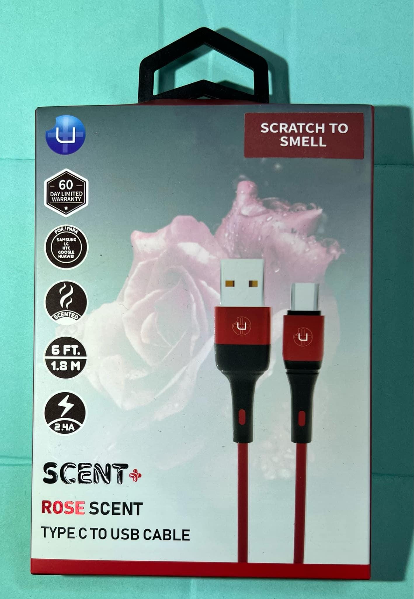 6ft - Strong Scented Cell Phone Cord for iPhone & USB to USBC