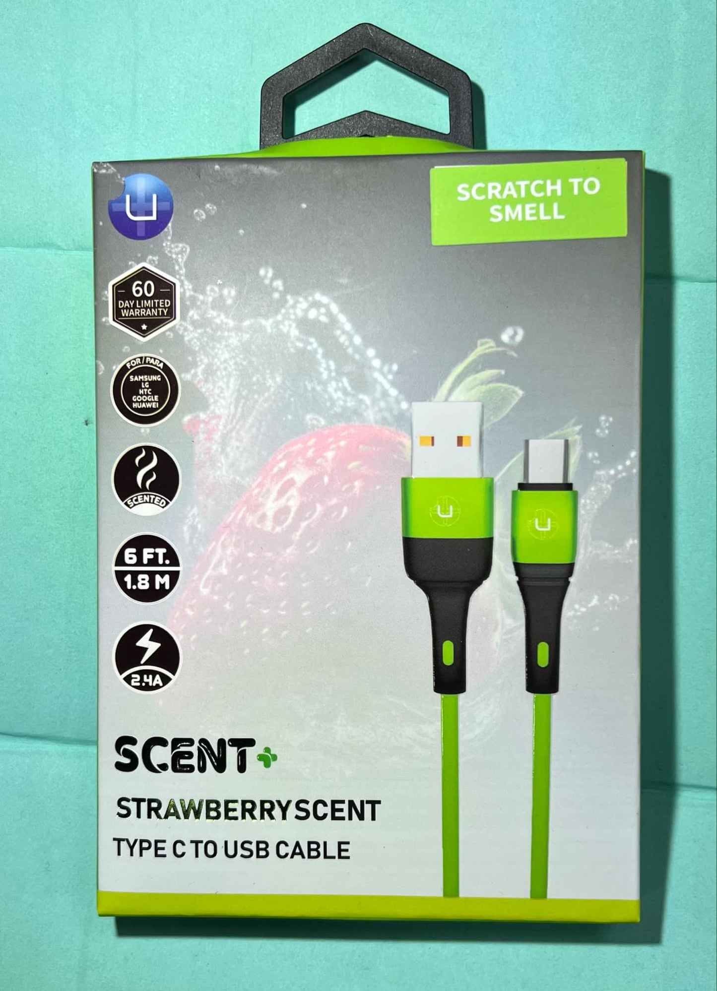 6ft - Strong Scented Cell Phone Cord for iPhone & USB to USBC