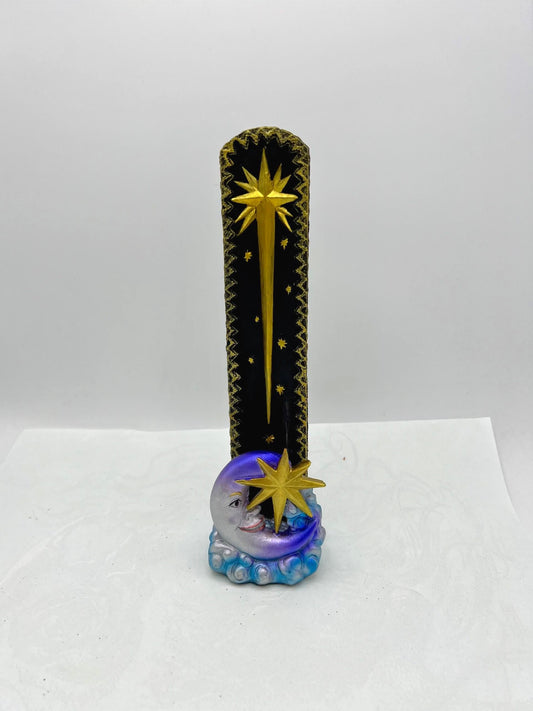 Moon and Star Polystone Incense Burner