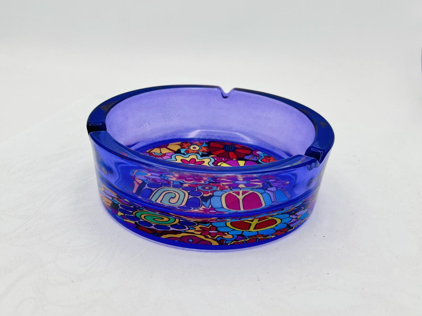 Purple Hippie Flower Ash Tray 6.25 inch