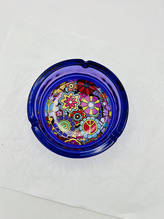 Purple Hippie Flower Ash Tray 6.25 inch