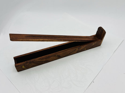 Wooden Incense Burner with Lift Up Storage Area