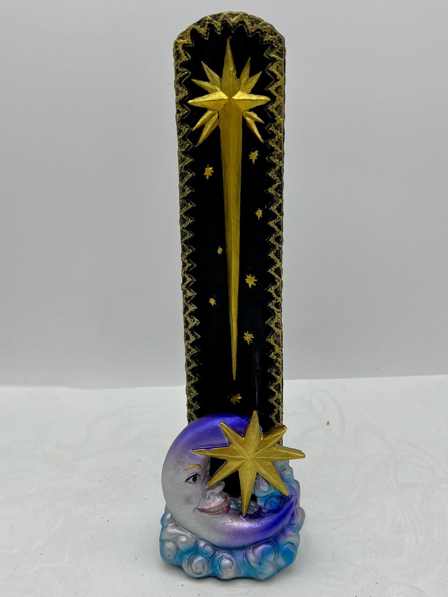Moon and Star Polystone Incense Burner