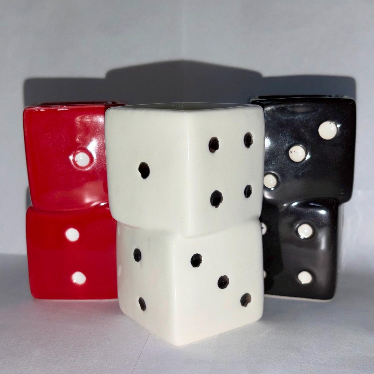 Ceramic Dice Shot Glass Set (Set of 3)