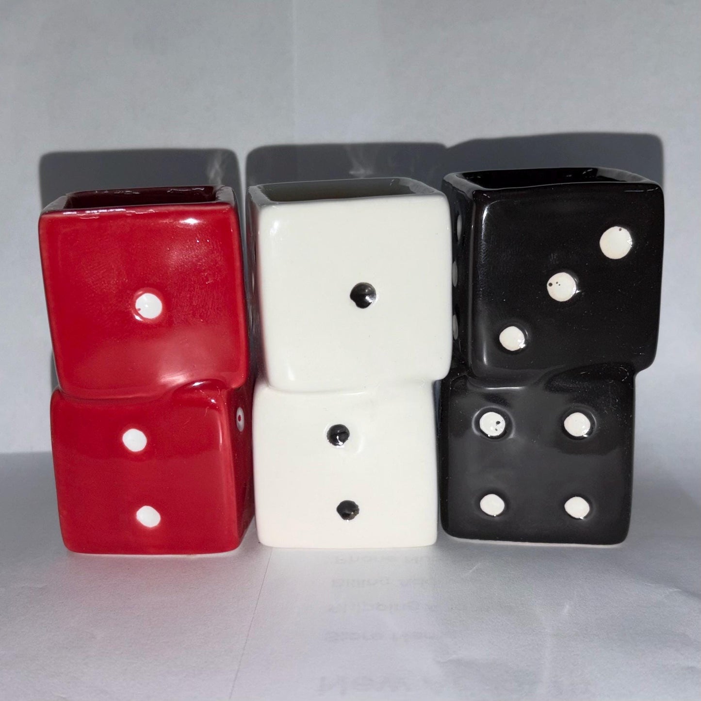 Ceramic Dice Shot Glass Set (Set of 3)