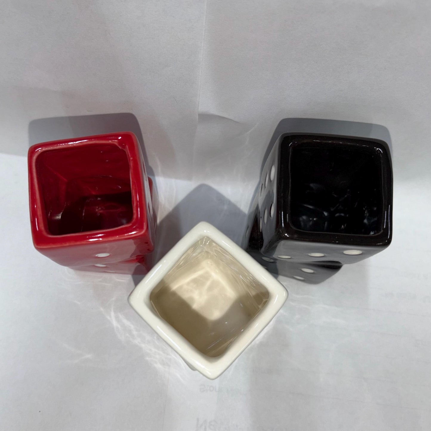 Ceramic Dice Shot Glass Set (Set of 3)