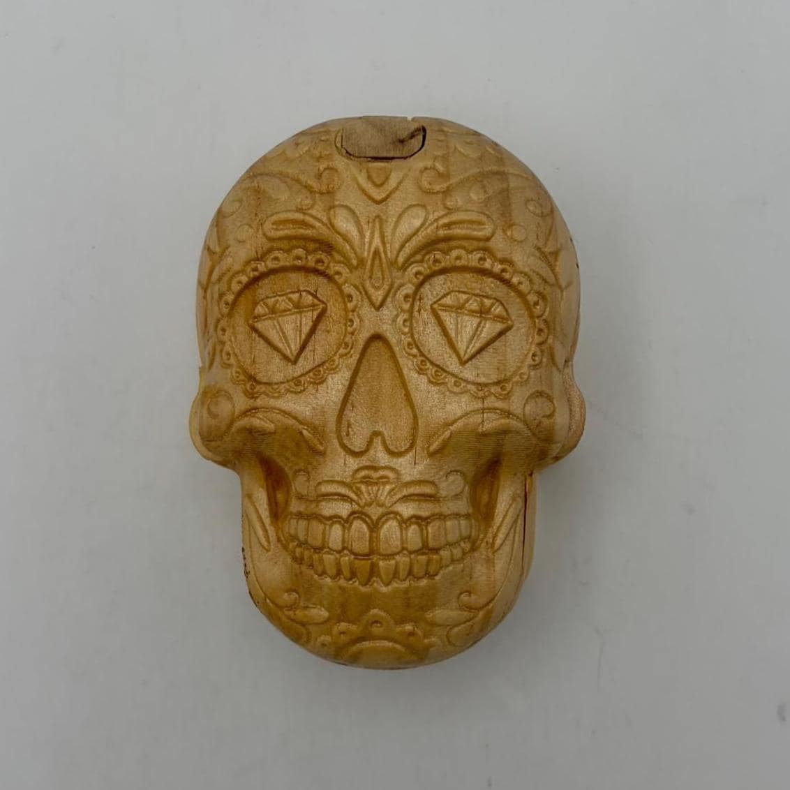 Laser Etched Wooden Skull Puzzle Box